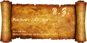 Machan Zádor névjegykártya